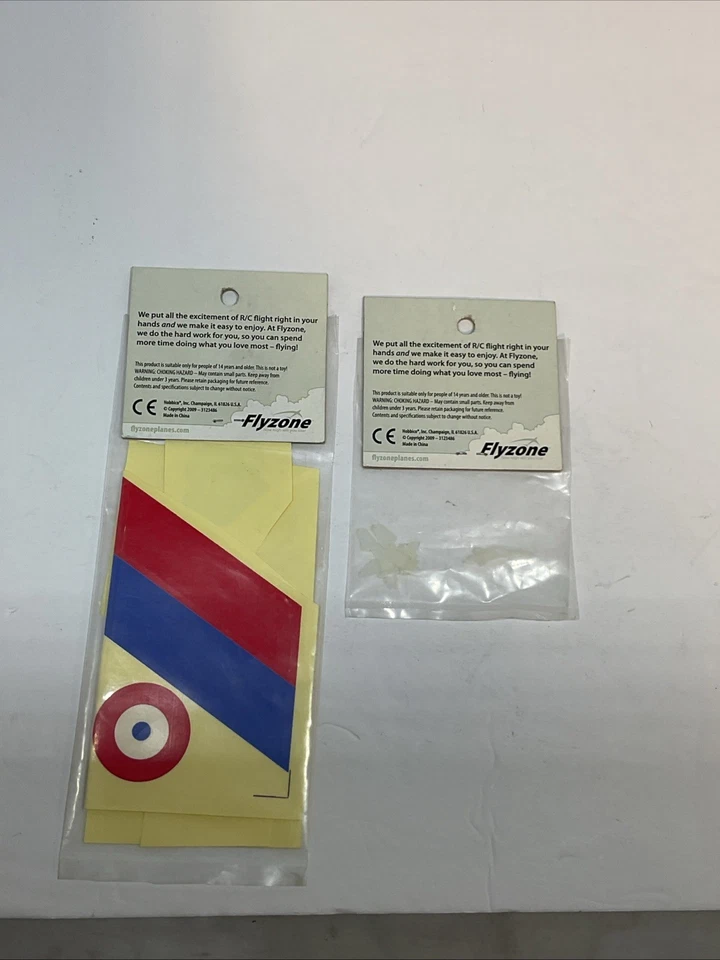Lot of 2 New Flyzone Micro Nieuport R/C Airplane Parts - Control Horns, Decals - Image 2 of 4