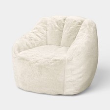 Dorm Compressed Foam Bean Bag Chair Cream Shearling - Room Essentials