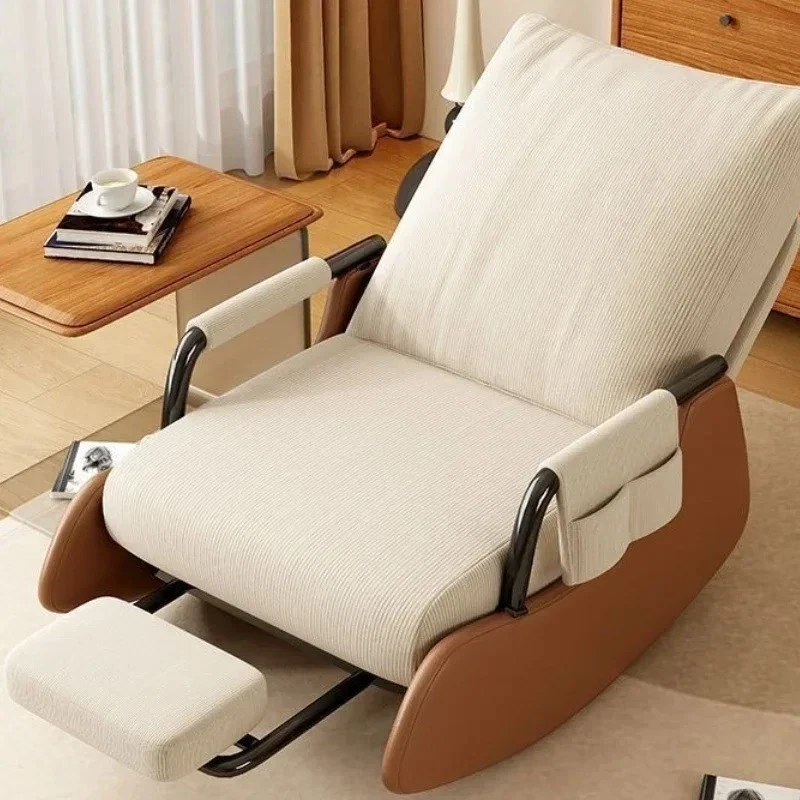 Rocking Chair,Nursery Rocking Chairs with Soft Seat and Headrest Corduroy Fabric - Image 4 of 4