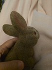 Vintage Flocked Brown  Bunny Coin Bank With Red Eyes. Made In Hong Kong.  — photo 9