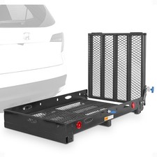 Silver Spring 48 X 28 Folding Steel Wheelchair Carrier With Ramp Hitch Mount