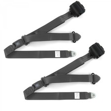 Chevy Nova 1968-1974 Standard 3pt Charcoal Retract Bucket Seat Belt Kit-2 Belts