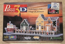 Puzz 3D Fisherman's Cove 169 pc Puzzle Wrebbit 2000 NEW Factory Sealed