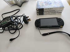 Sony PSP-1003 Black Console Bundle 4 Games official Charger Tested Excellent