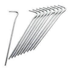 10 Pieces Heavy Duty Galvanized Steel Tent Pegs, Camping Stakes, Tent Spikes