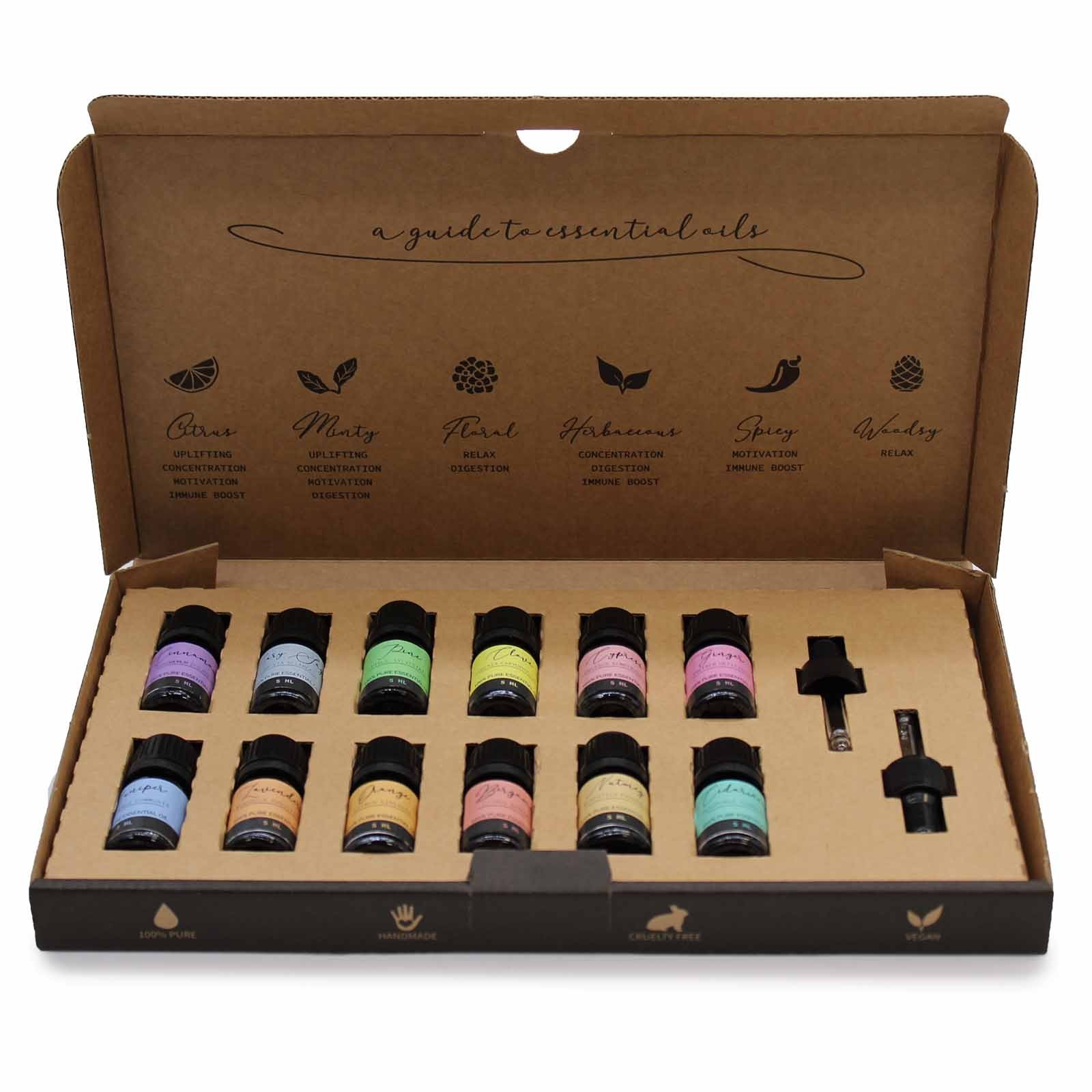 Coffret huiles essentielles aromathérapie 6 flacons pour diffuseur