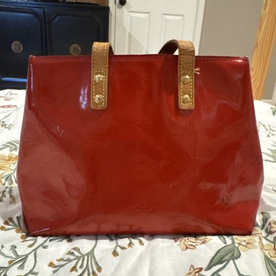 Louis Vuitton Monogram Vernis Reade PM Handbag Red Rouge