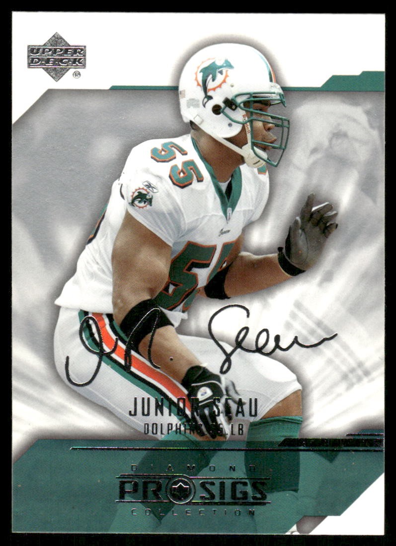 2004 UD Diamond Pro Sigs #47 Junior Seau Miami Dolphins Football card