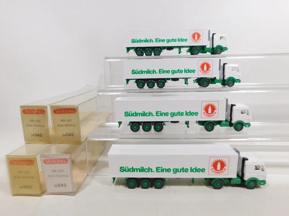4x wiking H0 1:87 24 543 Cool - Trailer / Sz MB Latte Sud S.G Mint + Box # - Immagine 2 di 4