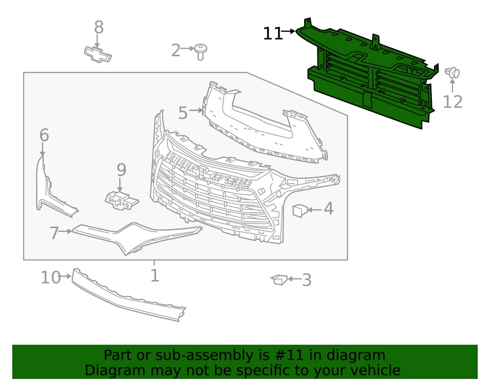 Conjunto de obturador de radiador genuino GM 85535383 Foto 3 de 3