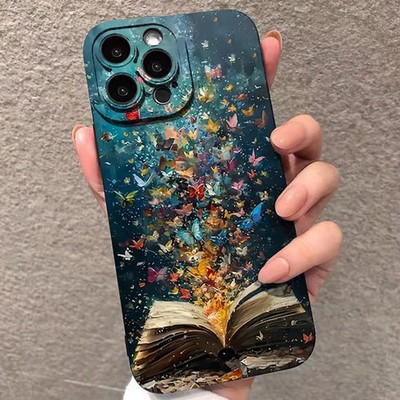 Süße Schmetterling Katze Hülle für iPhone 17 16 16E 15 14 13 Pro Max Plus