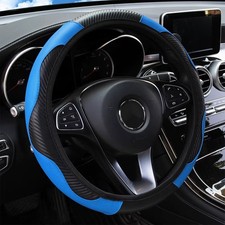 Car Steering Wheel Cover Red Black Leather Anti-slip For 1538cm Carbon Fiber Car Steering Wheel Cover Red Black Leather Anti-slip For 1538cm Carbon Fiber