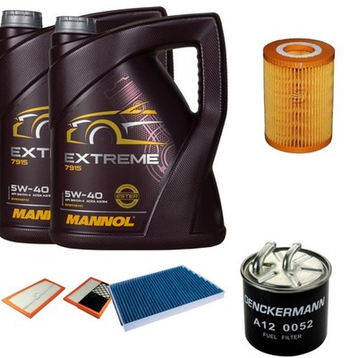 DENCKERMANN Inspektionspaket MANNOL Extreme 5W-40 10L für Mercedes-Benz C-Klasse