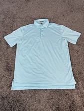 Peter Millar Summer Comfort Men's Polo Shirt Sz Large Blue Stripped Golf Shirt