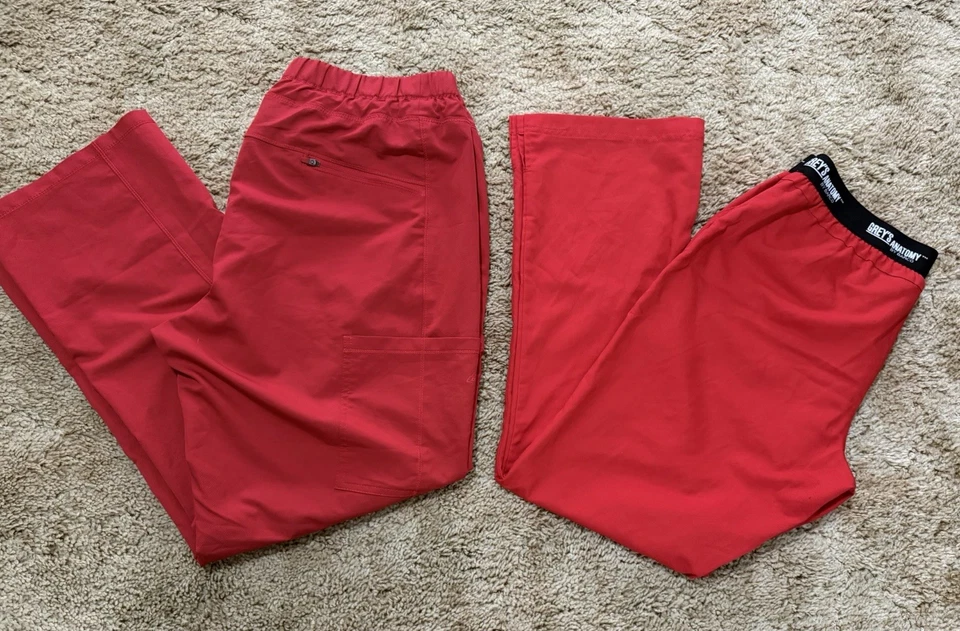 批量 2 件 红色磨砂裤 女式 灰色 解剖学 & Dickies L 码 — 第 2/4 张图片