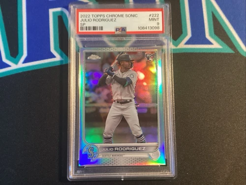 2022 Topps Chrome Sonic #222 Julio Rodriguez RC ROOKIE SP MARINERS PSA 9 MINT