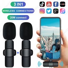 Mini Dual Wireless Lavaliere Microphones Mic For iPhone/Android/Camera/Laptop