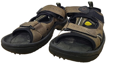 FootJoy Golf Open Toe Sandals Mens Size 10 Brown Shoes Spiked Hook & Loop Straps