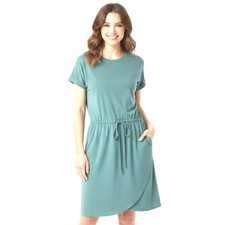 Gap Wrap Skirt Dress Womens Small Blue Heathered Knit Drawstring Waist Casual
