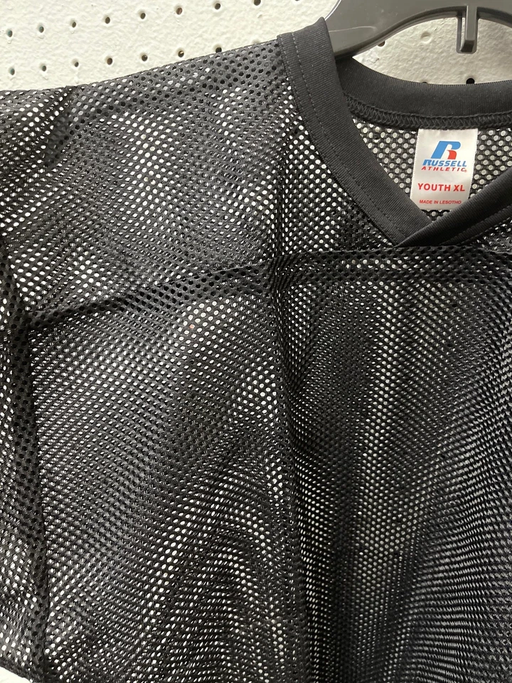 Black Football Mesh Practice Jersey Russell Athletic Youth Size XL - Image 3 of 3