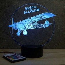 Lampe illusion 3D Avion Spirit of St Louis