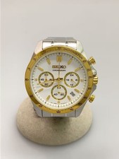 SEIKO Quartz Watch Chronograph Analog Stainless WHT SLV 8T63 00D0