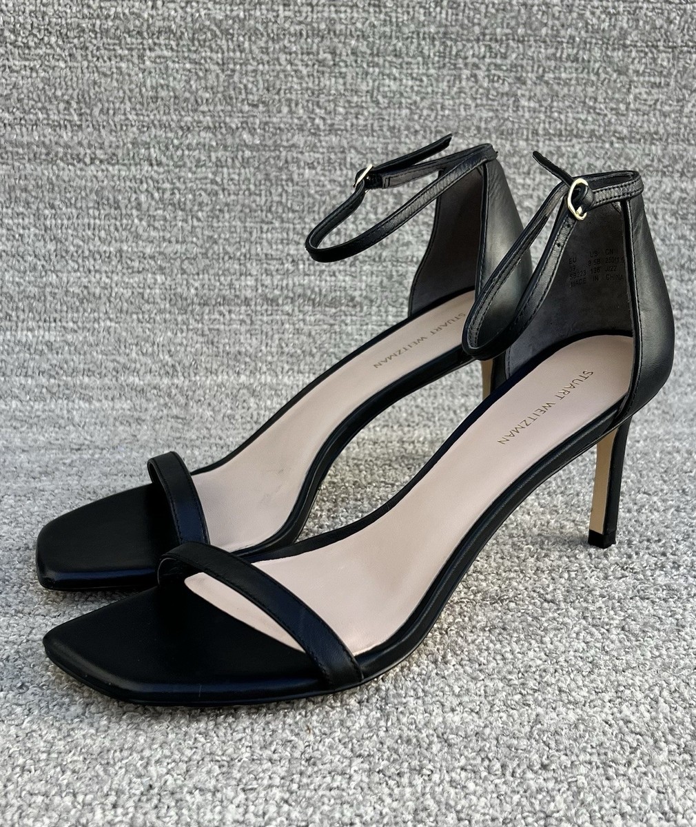 STUART WEITZMAN 黒スエード アンクルサンダル 39 STUART WEITZMAN 黒