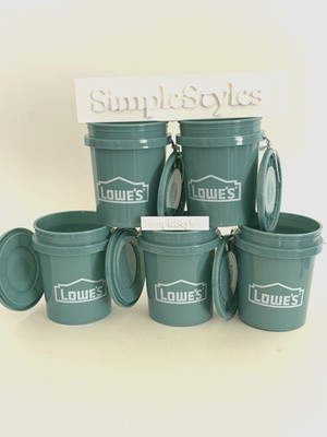 Lowe's Teal Mini Bucket with Lids Set x 5 BPA-Free Polypropylene Food Safe NEW
