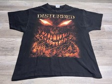 Vintage Y2K Disturbed Sun Faded Metal Band T-Shirt Black Sz XL Rock Concert Tee