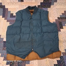 Vintage Eddie Bauer Goose Down Quilted Puffer Size Large Blue Downlight Vest