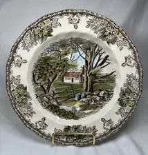 VTG Friendly Village By JOHNSON BROTHERS Stone Wall Rimmed Soup Bowl 8.5”