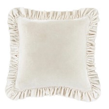 HiEnd Accents Stella Faux Silk Velvet Stone Ruffled Euro Sham 27x27 inch Pi...