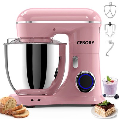 CEBORY 1533 6 QT Tilt-Head 10-Speed 3-IN-1 Stand Mixer - Sakura Pink