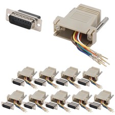 10PCS DB15 Male Ethernet Adapter 15 Pin Serial Port Male to RJ45 Ethernet LAN...