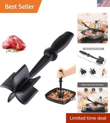 Meat Chopper Masher for Ground Beef and Hamburger Meat, Heat Resistant 5 Curv...