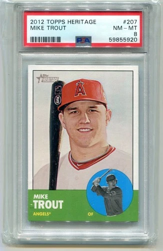 MIKE TROUT 2012 TOPPS HERITAGE PSA 8