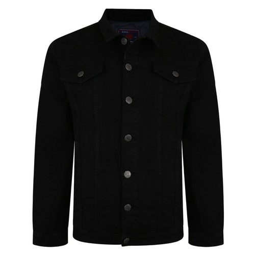 Kam Stretch Denim Jeans jackets Stonewash Indigo Black Casual Jacket 2XL to 8XL - 第 5/6 張圖片