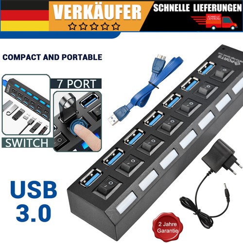 2024 Für Windows PC Laptop USB 3.0 HUB Verteiler Splitter Adapter 7 Port 5Gbps - Bild 2 von 16