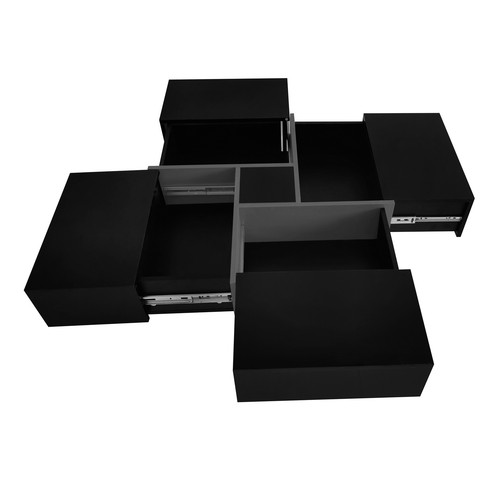 UV High-gloss Square Coffee Table w/4 Hidden Storage,Extendable Sliding Tabletop - Picture 14 of 20