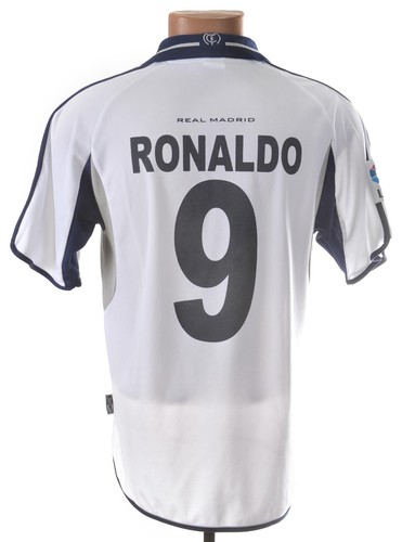 Real Madrid 2000/2001 Home Fußball Shirt Trikot Adidas S #9 Ronaldo