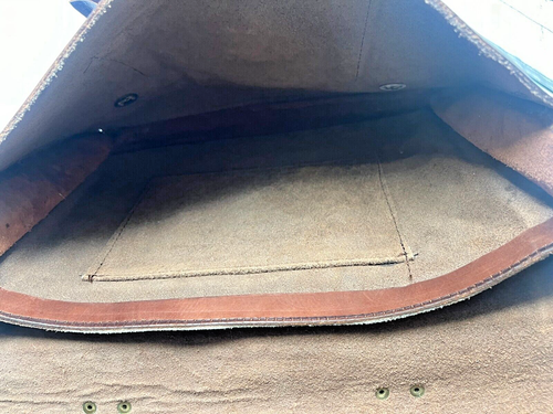 Vintage Unisex Handmade Mexican Leather Briefcase Bag 14.5"L x 5"W x 10.5"H - Picture 6 of 10