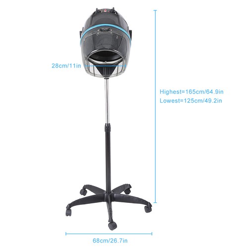 Stand Hair Dryer Adjustable Hooded Floor Hair Bonnet Dryer Salon Hair Styling - Picture 7 of 12