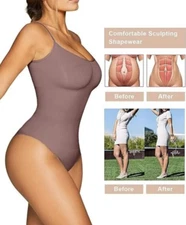 SHAPERX ~ New! S/M ~ Seamless Compression Sculpt Shapewear Adjust Bodysuit c20