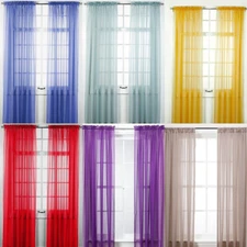 1 SET SHEER TOP SOLID COLORS  ROD POCKET VERSATILE HOME MODERN DECOR CORTINA