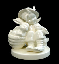 Hasenvater Goebel Hummel Figur weiß 58/1 sehr guter Zustand Top