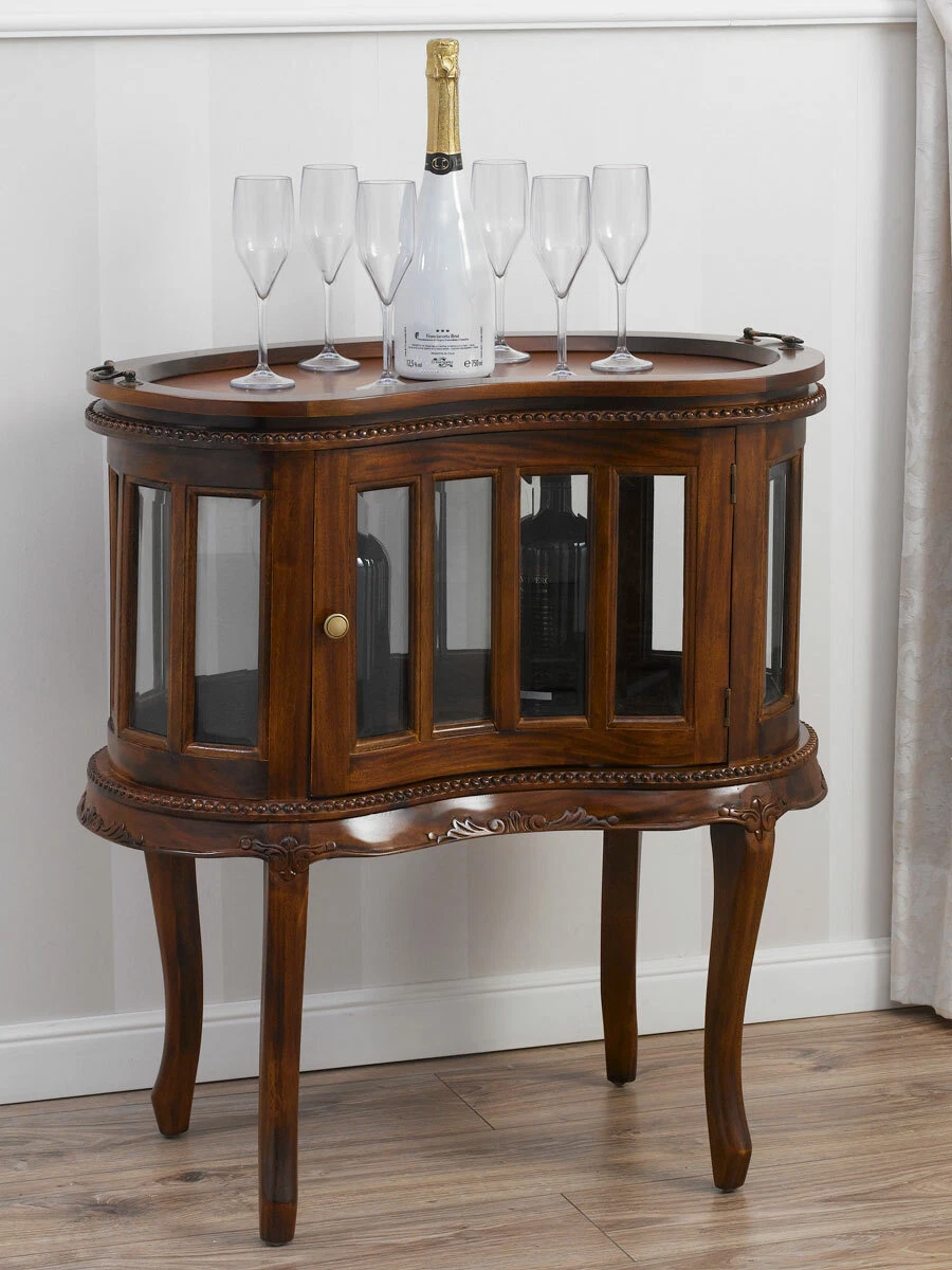 Drinks Cabinet Coloniale Kidney Showcase Bar Bottle Holder Italian Baroque St