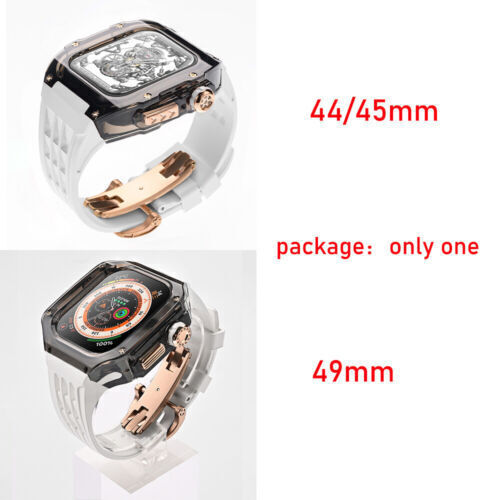 49mm 45mm Rubber Mod Kit Case Band Fr Apple Watch Ultra 2 9 8 7 6 Transparent PC - Zdjęcie 54 z 58