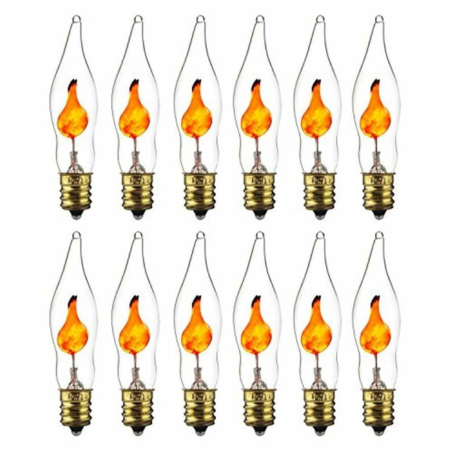 Incandescent Chandelier Flickering Light Bulbs Pack Of 12