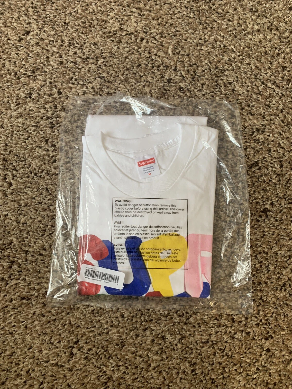 Ballons suprêmes tee blanc taille moyenne scellée