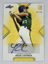 2021 LEAF PERFECT GAME AUTO REESE CHAPMAN YELLOW PAPER 15/20